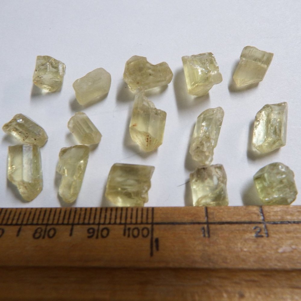 51ct facet grade double terminated rough yellow apatite lot from durango mexico